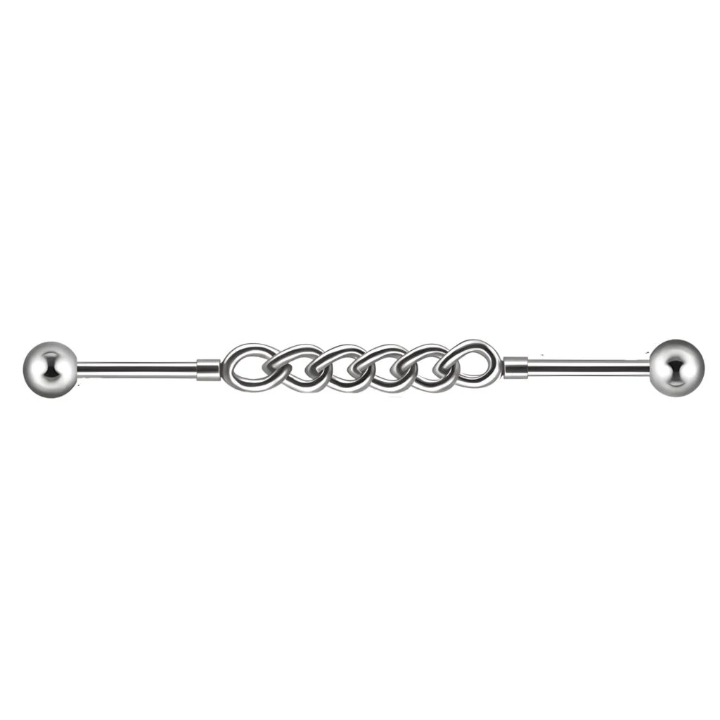 16G Chain Linked Barbells Cartilage, Lobe, Industrial Jewellery