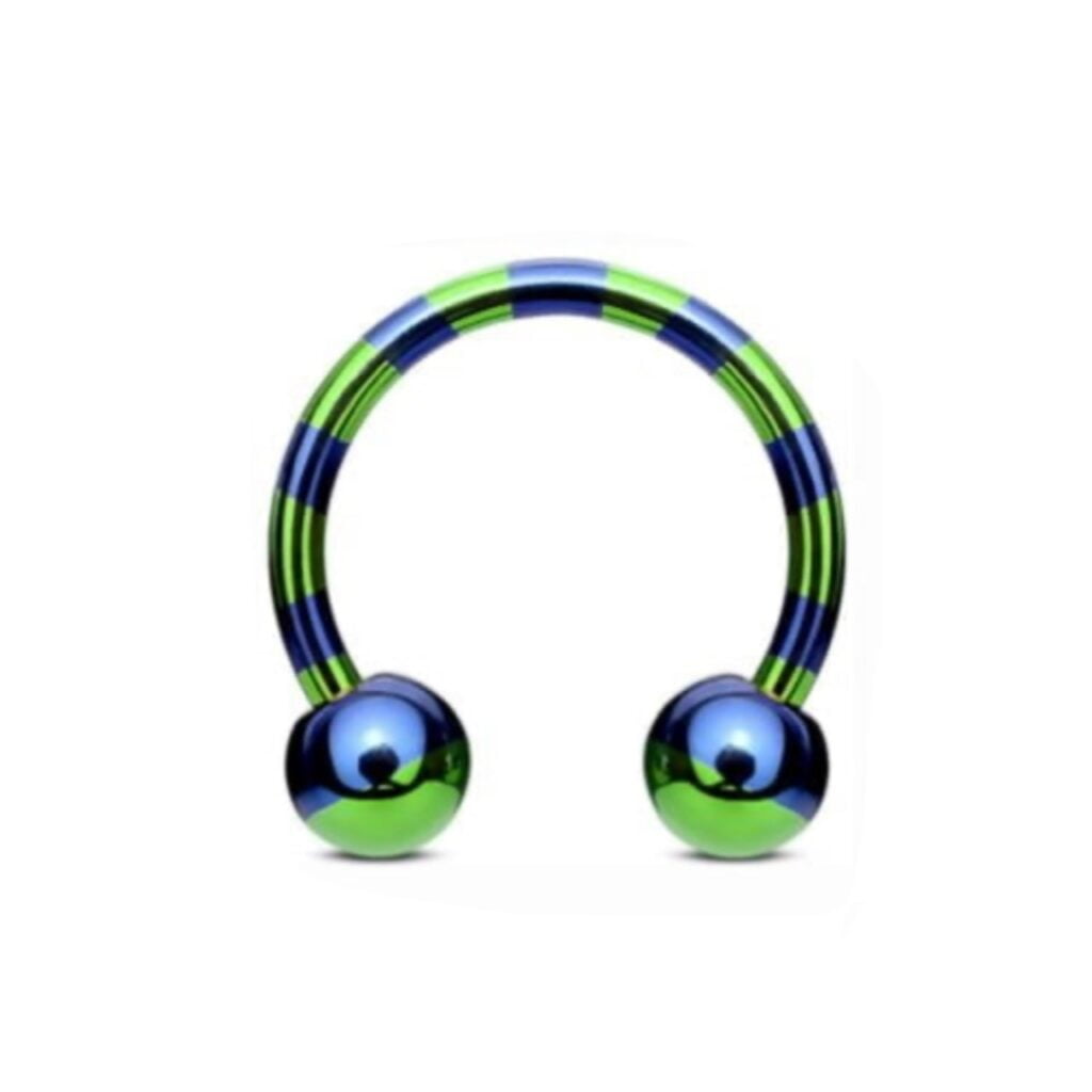 316L Surgical Steel Duo Tone Horseshoe Circular Barbell