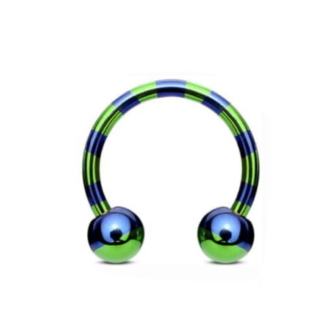 316L Surgical Steel Duo Tone Horseshoe Circular Barbell - Image 3