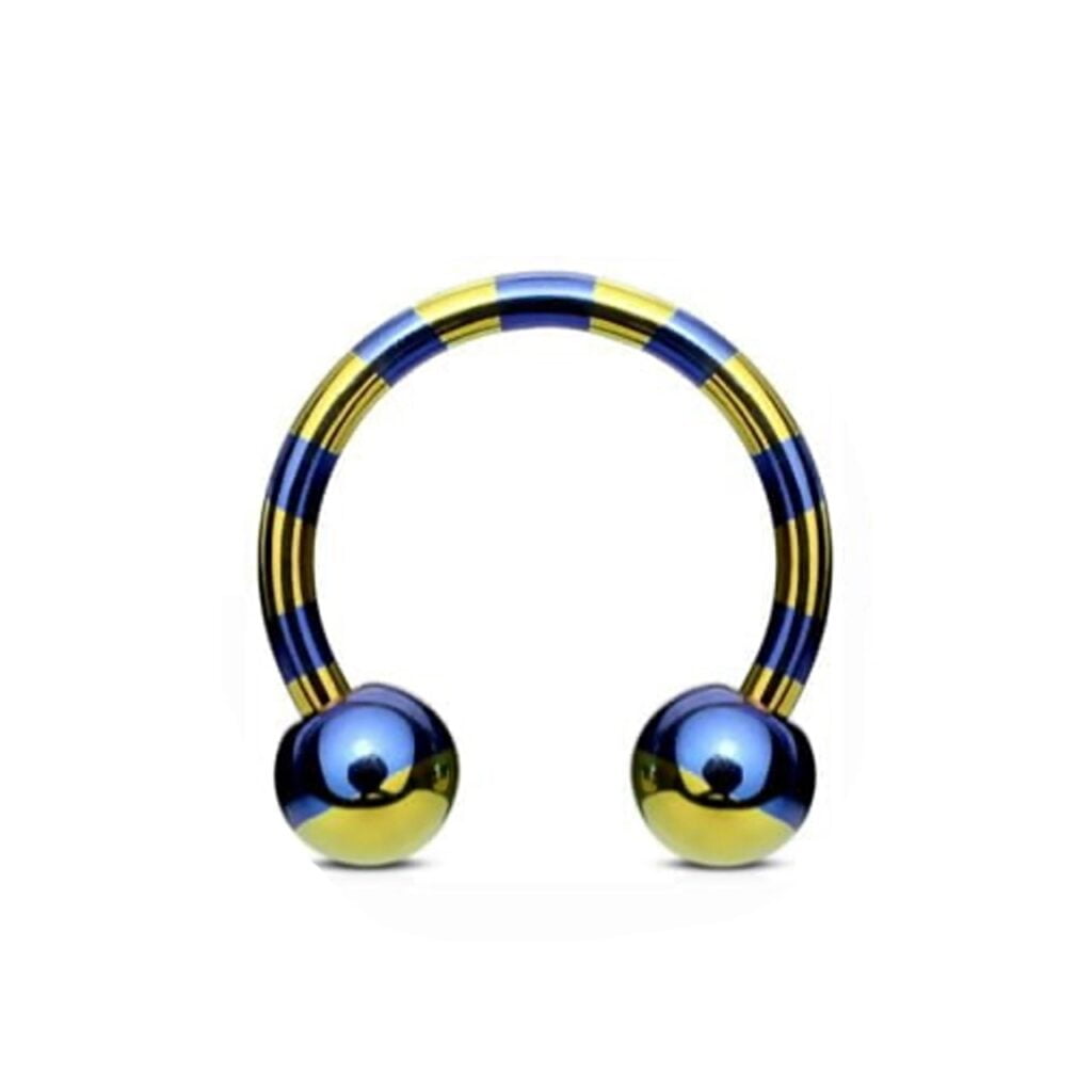 316L Surgical Steel Duo Tone Horseshoe Circular Barbell
