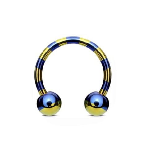 316L Surgical Steel Duo Tone Horseshoe Circular Barbell - Image 2