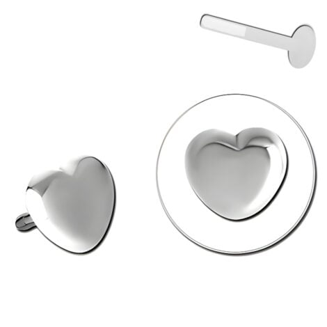 BioFlex Labret Attachment, Heart Push Fit Threadless Top