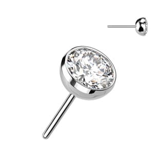 Implant Grade Titanium Threadless Push In Bezal Set CZ Ball Top - Image 17