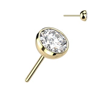 Implant Grade Titanium Threadless Push In Bezal Set CZ Ball Top - Image 16