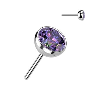 Implant Grade Titanium Threadless Push In Bezal Set CZ Ball Top - Image 14
