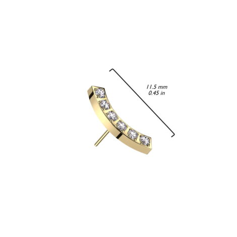 All 316L Surgical Steel Threadless Push In Curved Top with 6 CNC Set CZ - Image 2