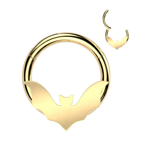 Hinged Segment Ring w/ Bat in High Quality 316L Surgical Steel - Image 3