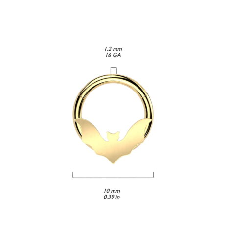 Hinged Segment Ring w/ Bat in High Quality 316L Surgical Steel - Image 2