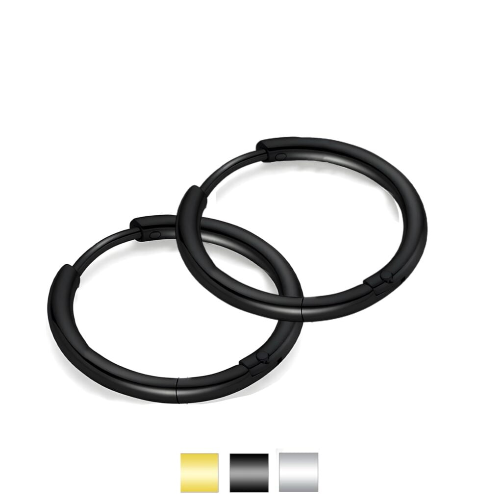 1.6mm Narrow Hinged Hoop Earring Pairs, 6mm - 12mm Rings