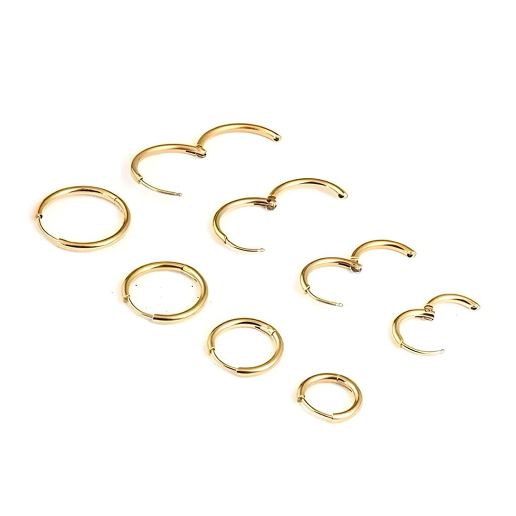 1.6mm Narrow Hinged Hoop Earring Pairs, 6mm - 12mm Rings