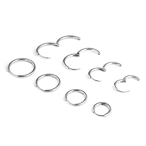 1.6mm Narrow Hinged Hoop Earring Pairs, 6mm - 12mm Rings - Image 3