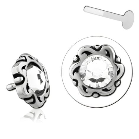 Bioflex Labret Attachment, Jewelled Flower Push Fit Top