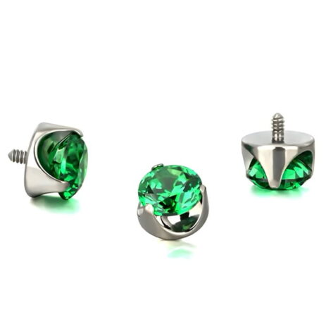 Titanium Royalty Labret Threaded with CZ Set Crown Top - Image 5