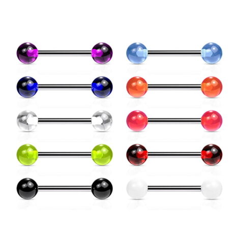 Ultra Violet Acrylic Balls for Black Light Club Goer Tongue Barbell - Image 5