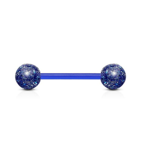 Ultra Glitter Acrylic Balls Flexible PTFE Tongue Nipple Barbell - Image 3