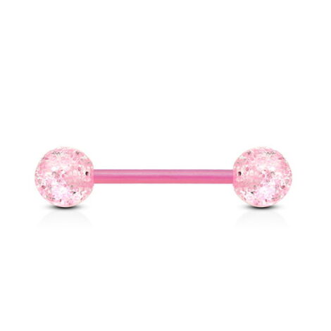 Ultra Glitter Acrylic Balls Flexible PTFE Tongue Nipple Barbell - Image 5
