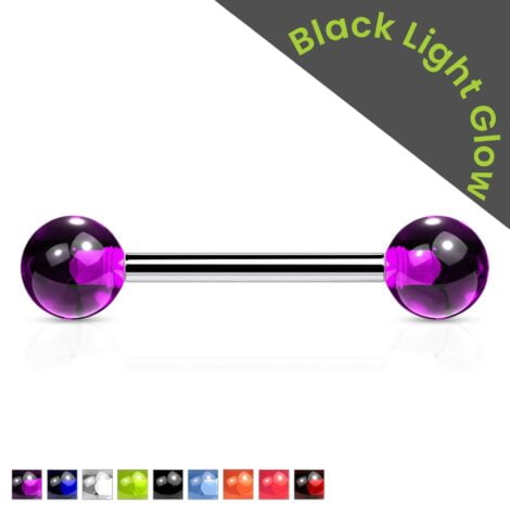 Ultra Violet Acrylic Balls for Black Light Club Goer Tongue Barbell
