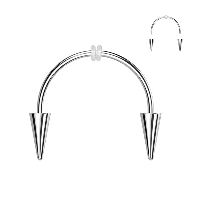 Smiley Vampire Fangs Halloween Horseshoe Piercing