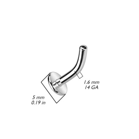 Implant Grade Titanium Threadless Push In Belly Button Ring With Convex Base Post - Image 4