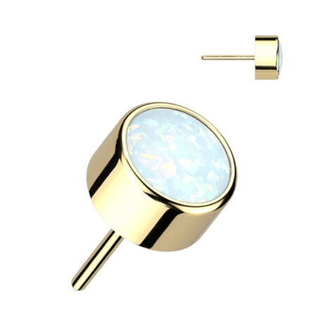 Implant Grade Titanium Threadless Push In Top with Bezal Round CZ or Opal - Image 2