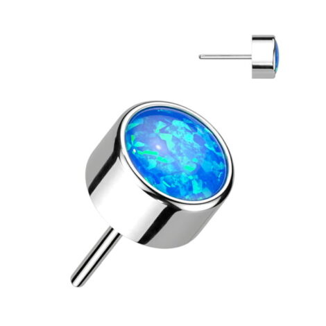 Implant Grade Titanium Threadless Push In Top with Bezal Round CZ or Opal - Image 4