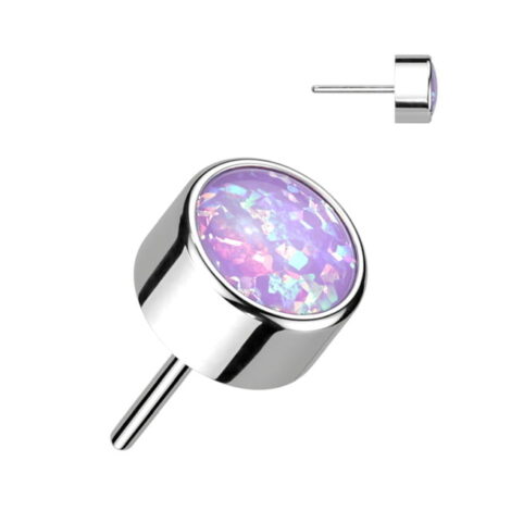 Implant Grade Titanium Threadless Push In Top with Bezal Round CZ or Opal - Image 3
