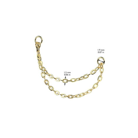 Implant Titanium Double Connector Chain w/ 2 O-Rings - Image 5
