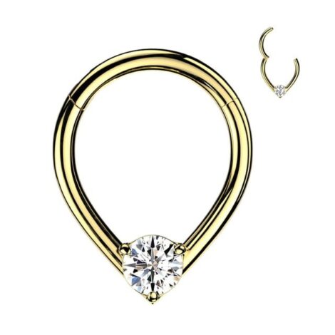 High Quality Precision Teardrop Hinged Segment Ring With Prong Set CZ - Image 3