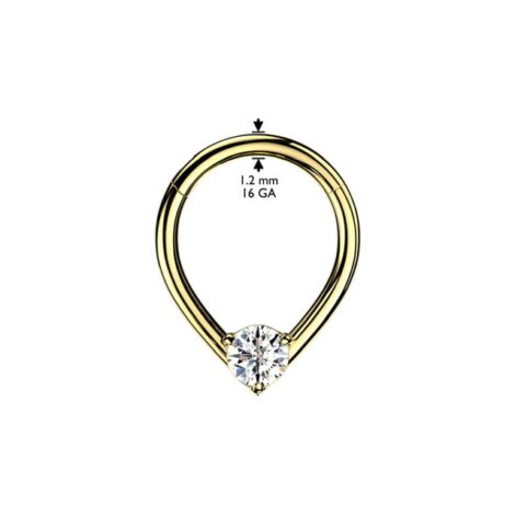 High Quality Precision Teardrop Hinged Segment Ring With Prong Set CZ - Image 4
