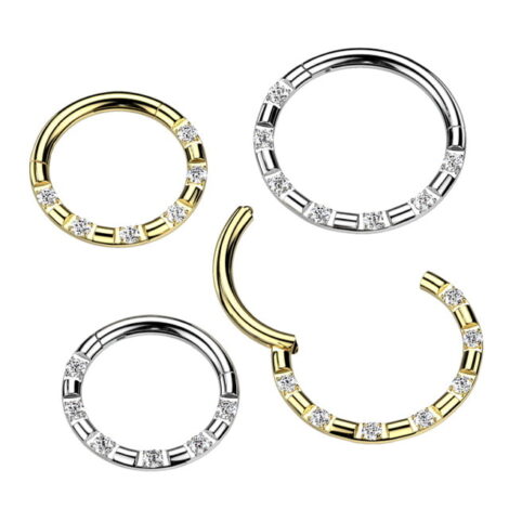 High Quality Precision Hinged Segment Ring With 6 Forward Facing CNC Set CZ - Image 2