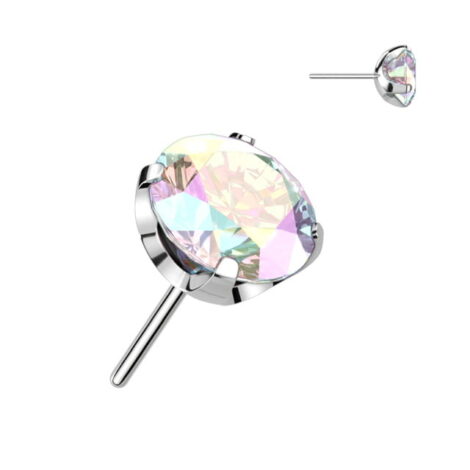Implant Grade Titanium Threadless Push In CNC Cut Round Back Claw Set CZ Top - Image 3