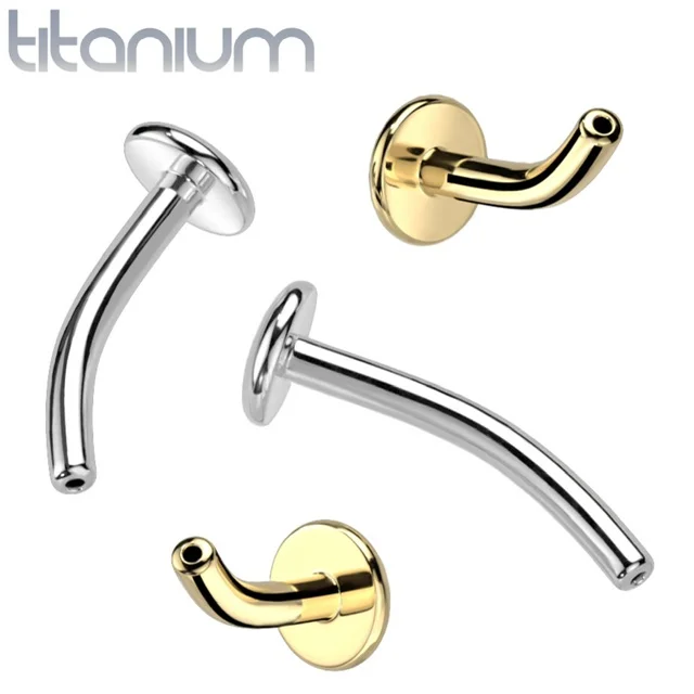 Implant Grade Titanium Threadless Push In Belly Button Ring With Convex Base Post