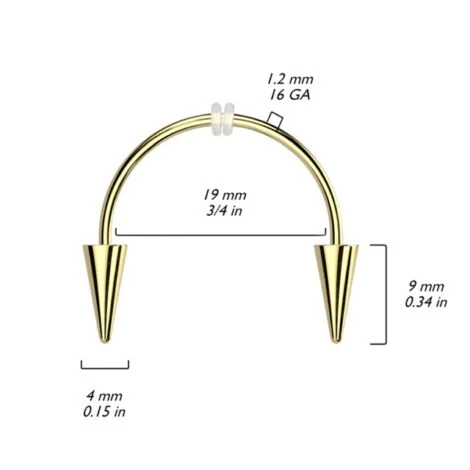 Smiley Vampire Fangs Halloween Horseshoe Piercing - Image 3