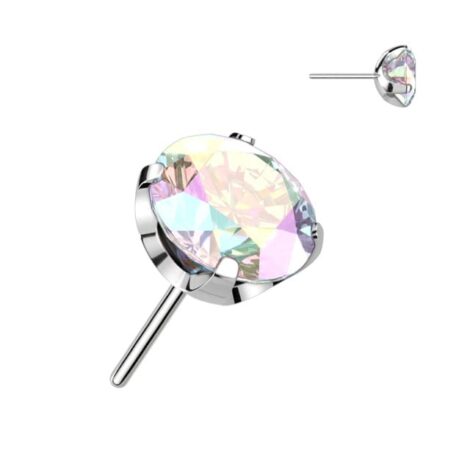 Implant Grade Titanium Threadless Push In CNC Cut Round Back Claw Set CZ Top - Image 8