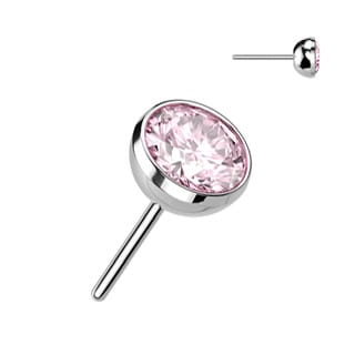 Implant Grade Titanium Threadless Push In Bezal Set CZ Ball Top - Image 12