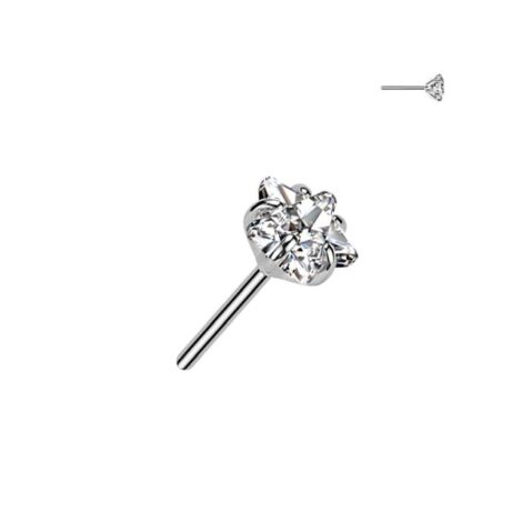 Implant Grade Titanium Threadless Push In Prong Set Star CZ Top - Image 7