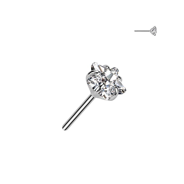Implant Grade Titanium Threadless Push In Prong Set Star CZ Top