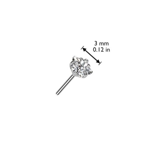 Implant Grade Titanium Threadless Push In Prong Set Star CZ Top - Image 2