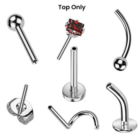 Implant Grade Titanium Threadless Push In Prong Set Square CZ Top - Image 4