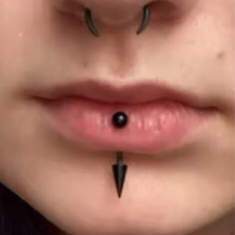 Cone or Spike Curved Barbell Vertical Lip, Helix, Eyebrow Piercings - Image 4