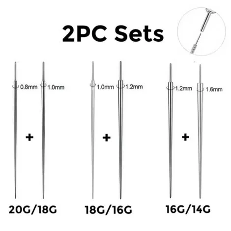 2PC Push Pin Straight Insertion Tapers for Threadless Jewellery - Image 2
