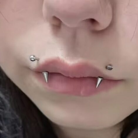 Cone or Spike Curved Barbell Vertical Lip, Helix, Eyebrow Piercings - Image 13