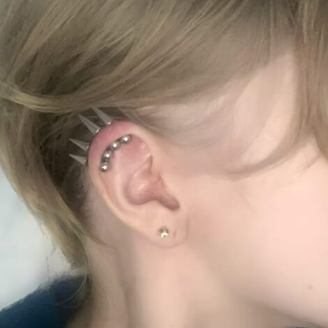 Spike Barbell for Vertical Helix, Lobe, Cartilage Pixie Spikes - Image 9