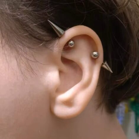 Spike Barbell for Vertical Helix, Lobe, Cartilage Pixie Spikes - Image 11