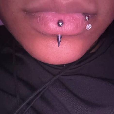 Cone or Spike Curved Barbell Vertical Lip, Helix, Eyebrow Piercings - Image 5