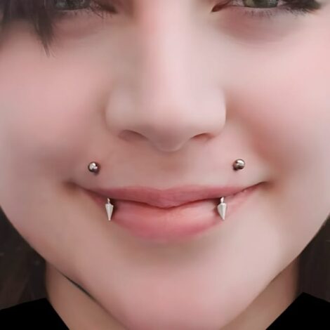 Cone or Spike Curved Barbell Vertical Lip, Helix, Eyebrow Piercings - Image 9