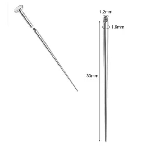 2PC Set Straight Insertion Tapers, Internally Threaded Jewellery - Image 3