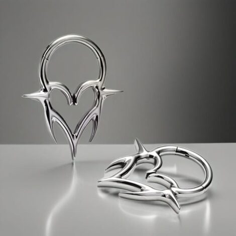 Implant Grade Titanium Tribal Fangs Hinged Segment Ring - Image 2