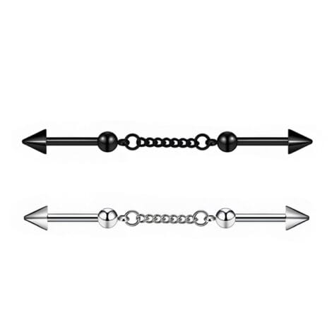 Chain Linked Barbells with Cone/ Balls for Cartilage, Industrial Jewellery