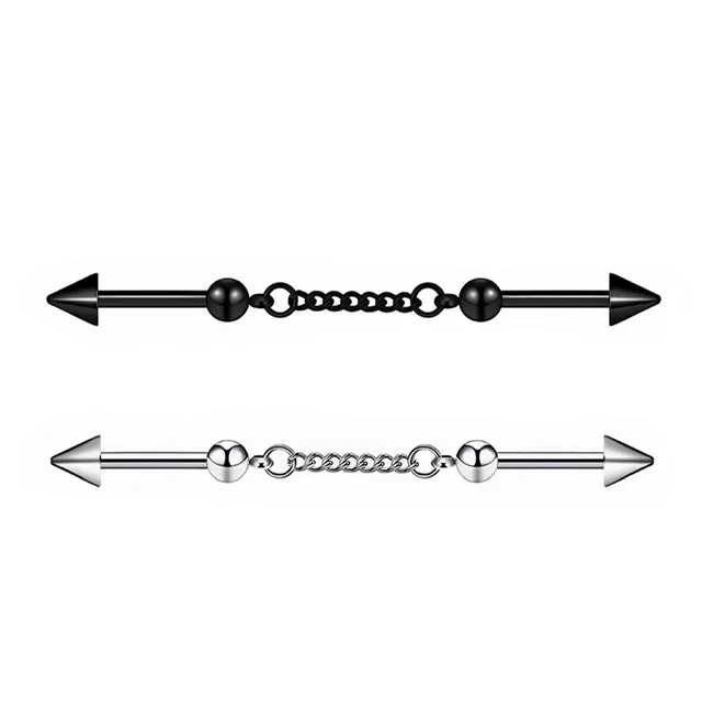Chain Linked Barbells with Cone/ Balls for Cartilage, Industrial Jewellery